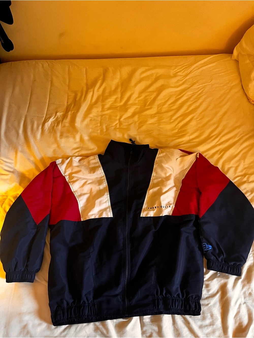 Perry Ellis vintage Windbreaker Jacket - Navy, Red & White